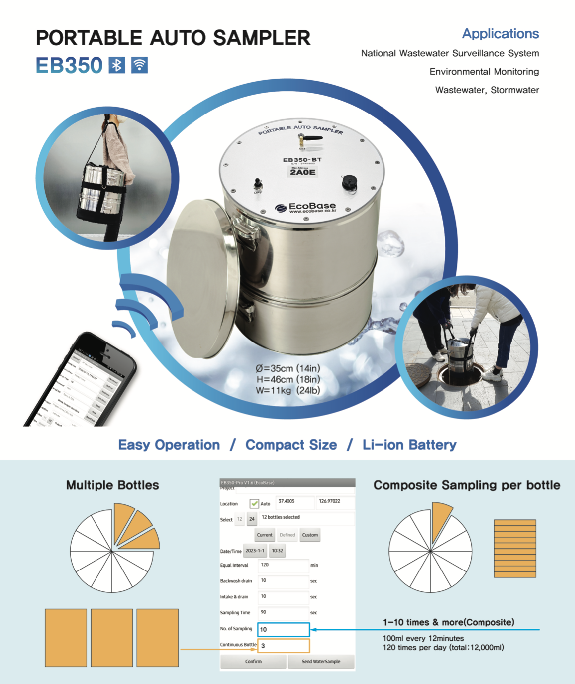 EB350-BT Portable Auto Sampler