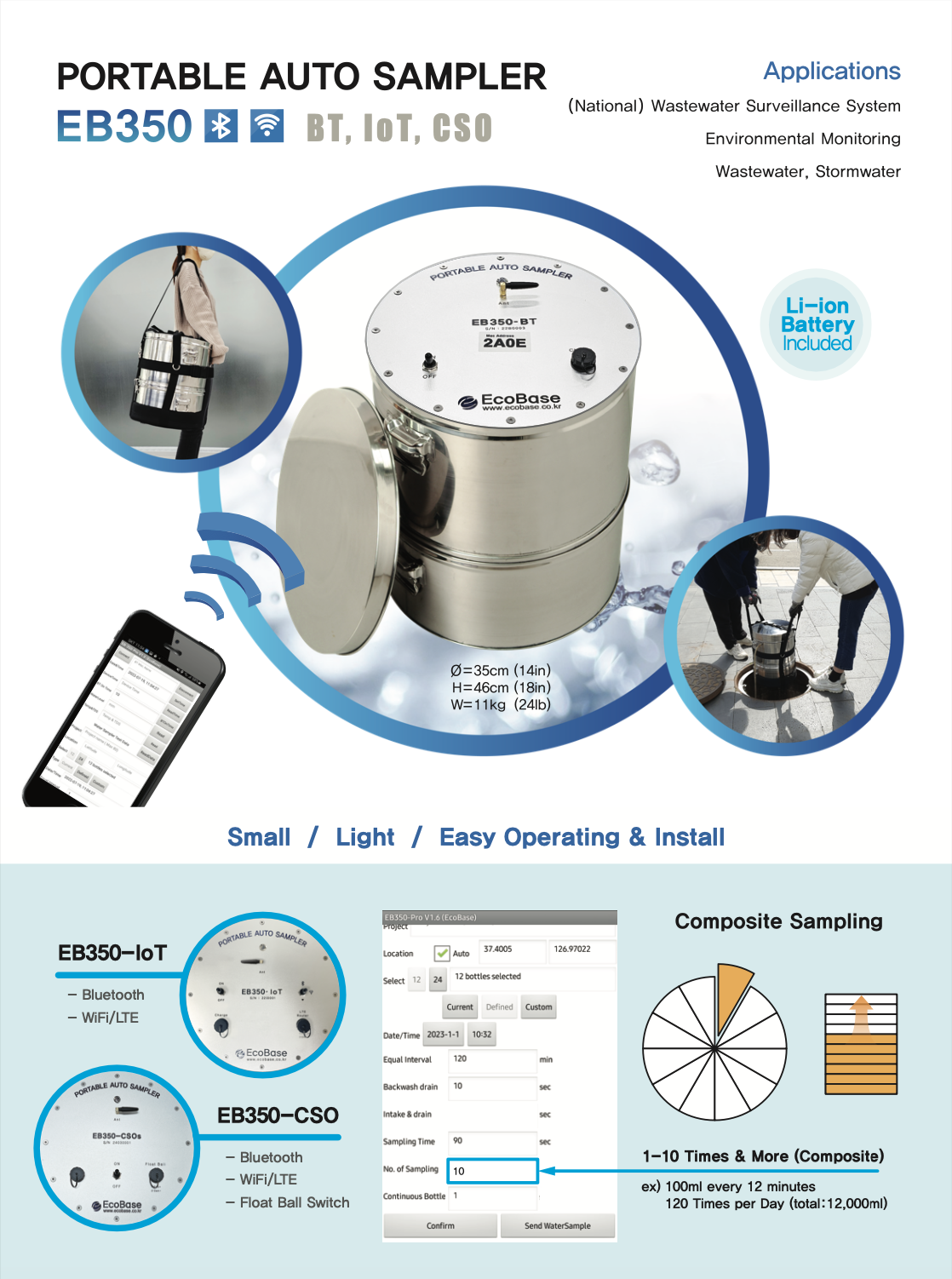 EB350-BT Portable Auto Sampler